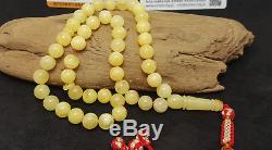 Amber Islamic Prayer Tasbih Beads 45psc Natural Baltic Genuine 30g Egg Yolk Z-07