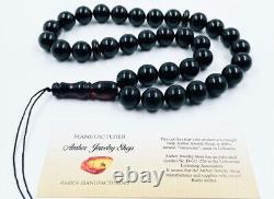 Amber Islamic Rosary Natural BALTIC AMBER Misbaha Tesbih 33 prayer pressed