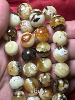 Amber Islamic prayer natural baltic Amber 100% 45 beads 85g bead size 14