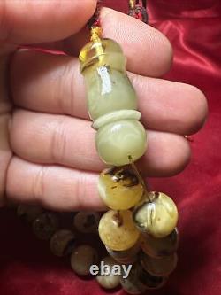 Amber Islamic prayer natural baltic Amber 100% 45 beads 85g bead size 14