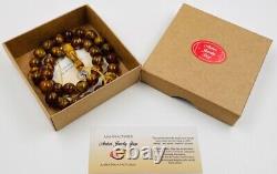 Amber Muslim Natural BALTIC AMBER ROSARY Misbah Tesbih 33 Beads pressed