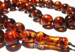 Amber Muslim Rosary Natural Baltic Amber Kehribar Tasbih Misbaha pressed