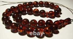 Amber Muslim Rosary Natural Baltic Amber Kehribar Tasbih Misbaha pressed