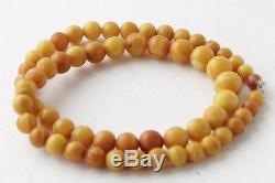Amber Natural BEADS Ladies Necklace Antique Baltic Egg yolk 49.90g Jewellery