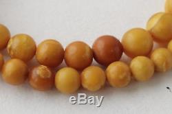 Amber Natural BEADS Ladies Necklace Antique Baltic Egg yolk 49.90g Jewellery