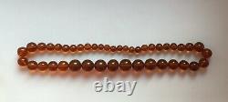 Amber Necklace. 77 grams Vintage Baltic Natural Honey Cognac Amber Round Beads