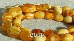 Amber Necklace Antique Baltic Natural High Yellow White Colour Class From Europe