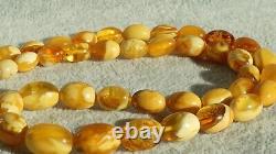 Amber Necklace Antique Baltic Natural High Yellow White Colour Class From Europe