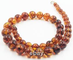 Amber Necklace Genuine Baltic Amber round beads necklace pressed 50gr. B50