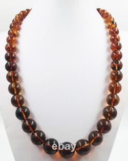 Amber Necklace Genuine Baltic Amber round beads necklace pressed 50gr. B50