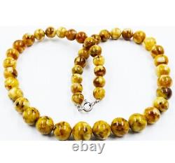 Amber Necklace Natural Baltic Amber Necklace Genuine Amber Bead pressed