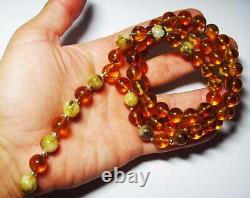 Amber Necklace Natural baltic Amber necklace for men amber silver beads pressed