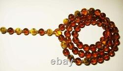 Amber Necklace Natural baltic Amber necklace men amber silver beads pressed