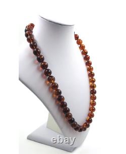 Amber Necklace round amber beads Genuine Amber necklace jewelry pressed