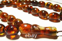 Amber Prayer Bead Muslim Prayer Beads-Natural Baltic Amber Tesbih pressed