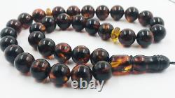 Amber Prayer Beads Natural Baltic Amber Tasbih Misbaha Amber Rosary pressed