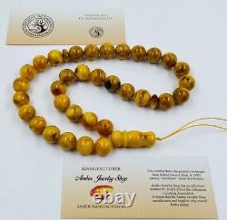 Amber Prayer Beads Rosary Natural BALTIC AMBER Misbah Tasbih pressed