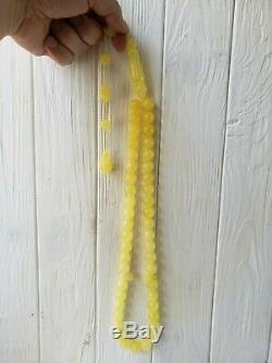 Amber Rosary Baltic 33 Prayer Beads 15.4 mm 100% Natural Islamic Tesbih 108.4gr
