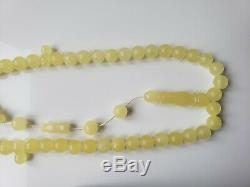 Amber Rosary Baltic Prayer 33 Beads 100% Natural Islamic Tesbih 9mm 23.9 Gr RO50