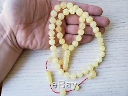 Amber Rosary Baltic Prayer Beads 11.6 mm 100%Natural Islamic Tesbih 46.7 Gr RO47