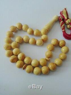Amber Rosary Prayer Natural Beads Baltic Islamic Tesbih Misbaha 33 Muslim Misbah