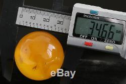 Amber bead 24.3g 34mm pendant no hole 100% natural Ball