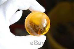 Amber bead 38.1g 40mm pendant no hole 100% natural Ball
