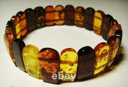 Amber bracelet Natural Amber bracelet colorful beads elastic 11.23gr