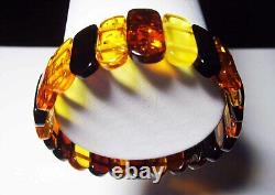 Amber bracelet Natural Amber bracelet colorful beads elastic 11.23gr