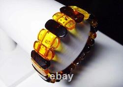 Amber bracelet Natural Amber bracelet colorful beads elastic 11.23gr