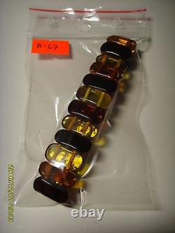 Amber bracelet Natural Amber bracelet colorful beads elastic 11.23gr