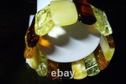 Amber bracelet Natural Baltic Amber Multicolour beads Bracelet 29.43gr. A-86