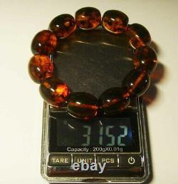 Amber bracelet Natural Baltic Amber beads Bracelet Amber Jewelry pressed