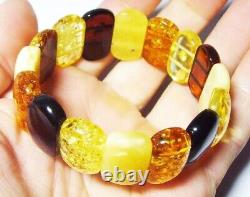 Amber bracelet Natural Baltic Amber beads elastic Bracelet A-751