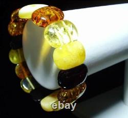 Amber bracelet Natural Baltic Amber colorful amber pieces unisex 23.06gr. A116