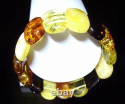 Amber bracelet Natural Baltic Amber colorful amber pieces unisex 23.06gr. A116