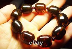 Amber bracelet Natural Baltic Amber large beads elastic pressed 33.53gr B63