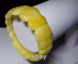 Amber bracelet elastic Natural Baltic Amber white amber stone 18.86gr. A417