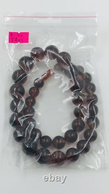 Amber necklace Genuine Baltic Amber round beads necklace Natural amber pressed
