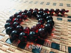 Amber necklace Natural Baltic Amber dark cherry amber jewelry pressed 52.60gr