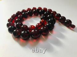 Amber necklace Natural Baltic Amber dark cherry amber jewelry pressed 52.60gr