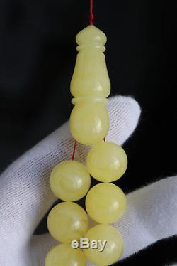 Amber rosary 100.4g 15mm natural Baltic misbah tesbih 46 kahrab Polandi beads