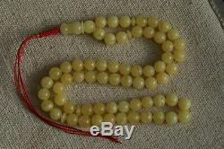 Amber rosary 51.2g 10.5mm Natural Baltic misbah tesbih 63 worry beads kahrab