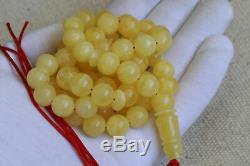 Amber rosary 59.2g 11.5mm Natural Baltic misbah tesbih 63 worry beads kahrab