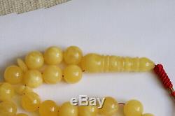 Amber rosary 62.7g 13mm Natural Baltic misbah tesbih 39 beads tiger kahrab PL