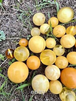 Amber stone Natural baltic Amber stone round collectors Genuine amber 55 g