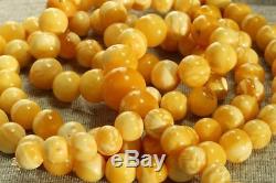 Ancient Natural Baltic Amber Mala 108 Beads Round Necklace. Bracelet 39 Grams