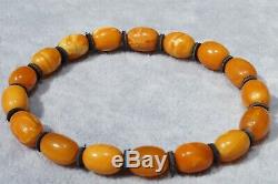 Ancient natural Baltic amber super marble yellow, white, red color bracelet