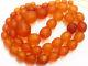 Antique 100 % Natural Faceted Yolk Baltic Amber Beads Necklace 1900 Rare 55.2gr