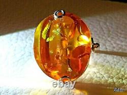 Antique 14k Y Gold Ring With Natural Baltic Amber, Size 6